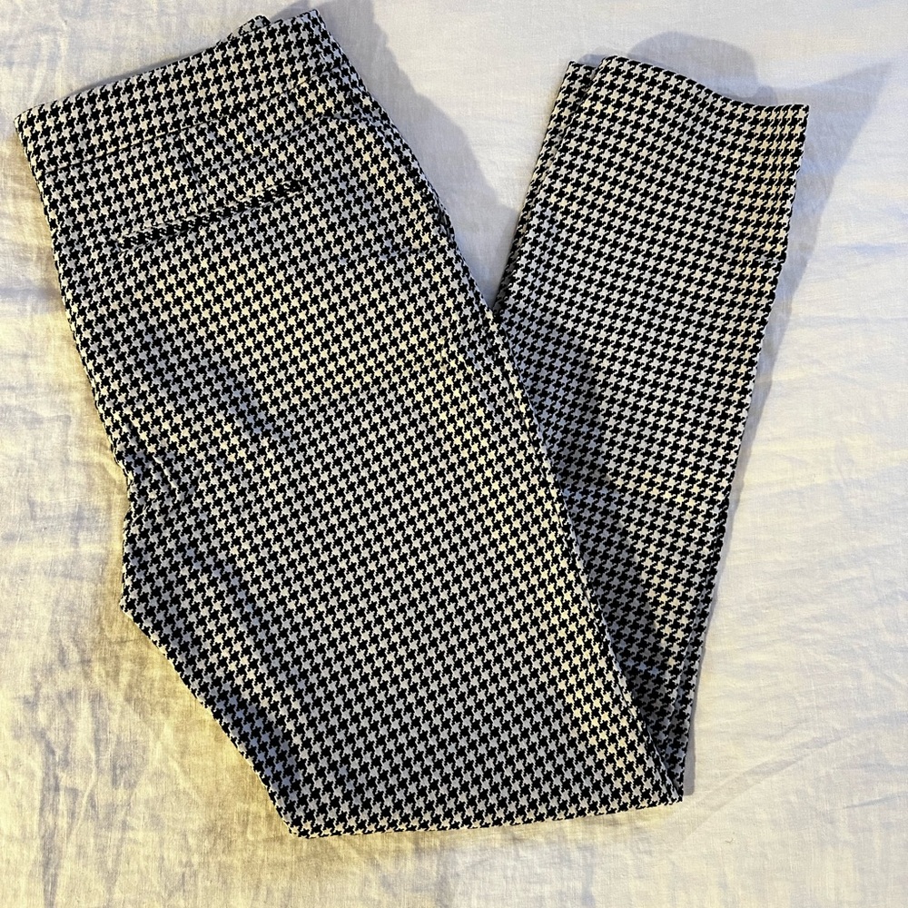 Sézane Houndstooth Straight Leg Pants Black White Size 36